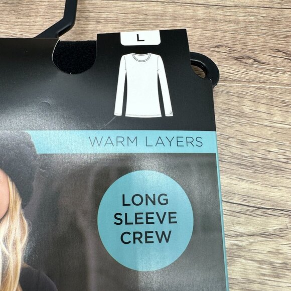 Cuddl Duds Warm Layers Top Womens Size L Black Fleecewear Long Sleeve Crew - Picture 4 of 11